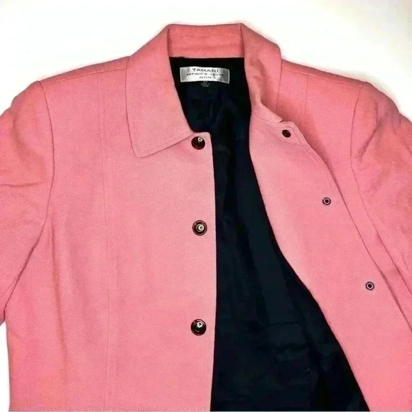Tahari Arthur Levine Womens Coral Pink Jacket Petite Size 10P - Picture 2 of 9